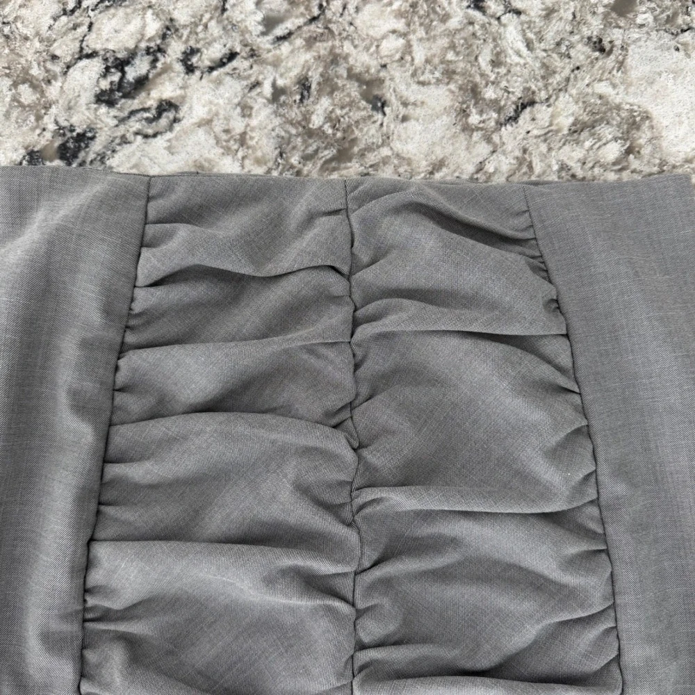 Cartonnier Anthropologie Pencil‎ Power Skirt Gray Ruched Tencel Blend Size 8
